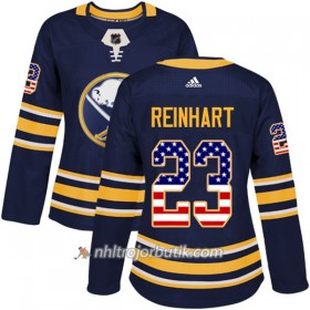 Dame Ishockey Buffalo Sabres Tröja Sam Reinhart 23 Adidas 2017-2018 Marinblå USA Flag Fashion Authentic
